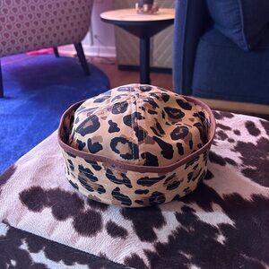 Leopard Print Sailor Cap - Tan and Black